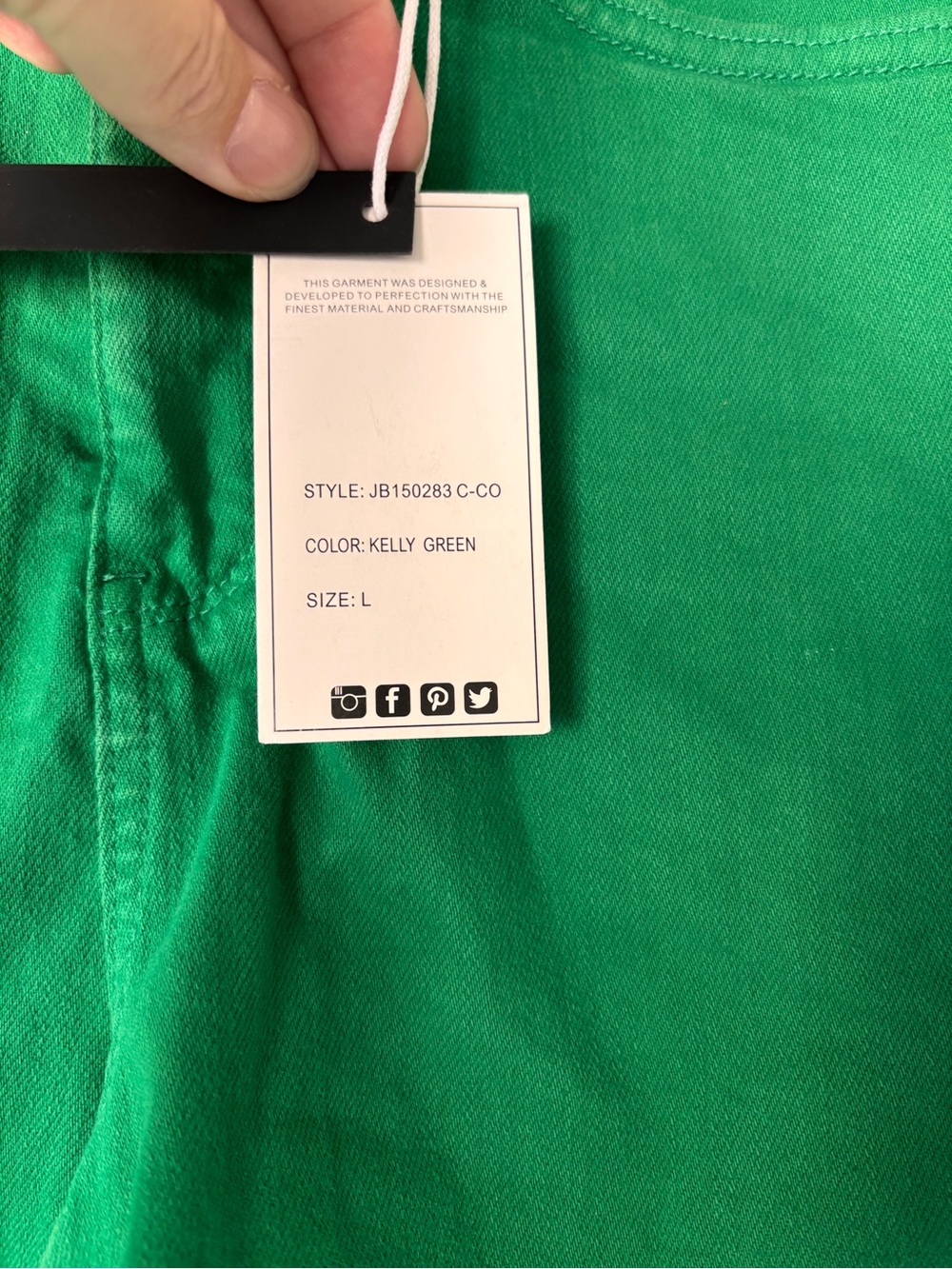 Judy Blue Shorts Green High Rise Tummy Control Cuffed Garment Dyed Stretch Denim - Picture 4 of 9